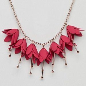 Ted Baker Fawna Fuschia Drop Flower Necklace
